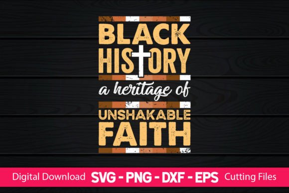 Black History a Heritage of Unshakable Faith Embroidery Design