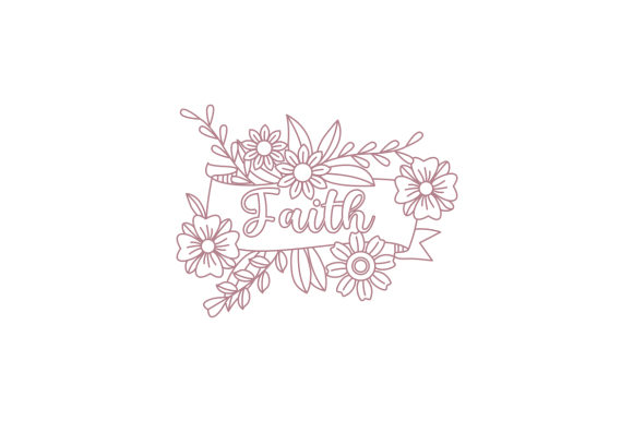Review of Faith Adult Coloring Page for Embroidery Projects